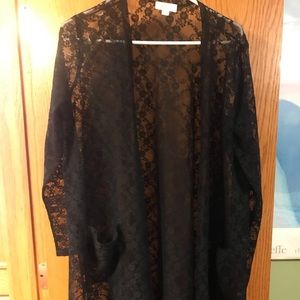 Large Lularoe Sarah black lace